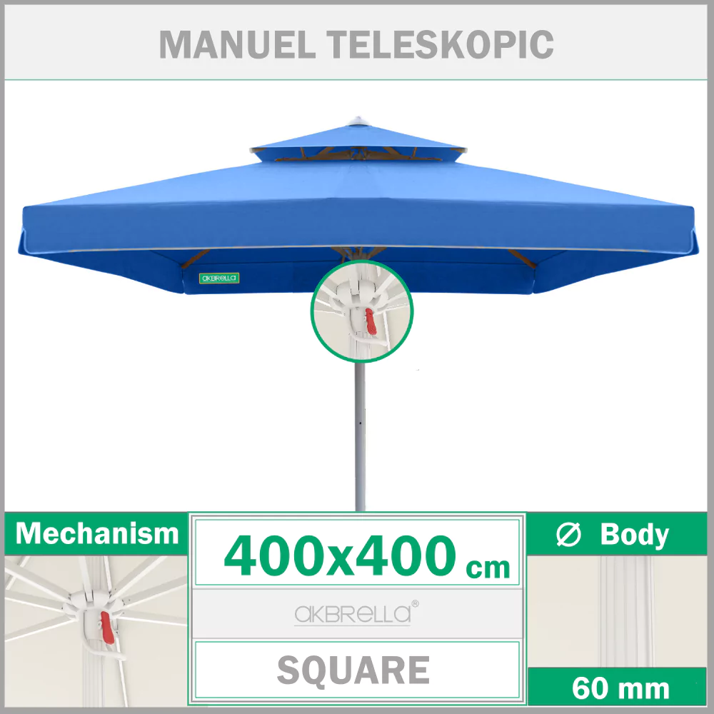 400x400 Manuel teleskopik Градински чадър