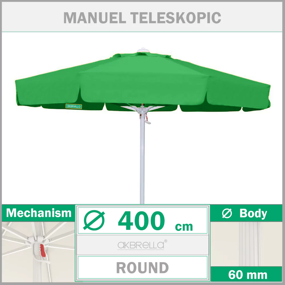 400 Manuel teleskopik Градински чадър