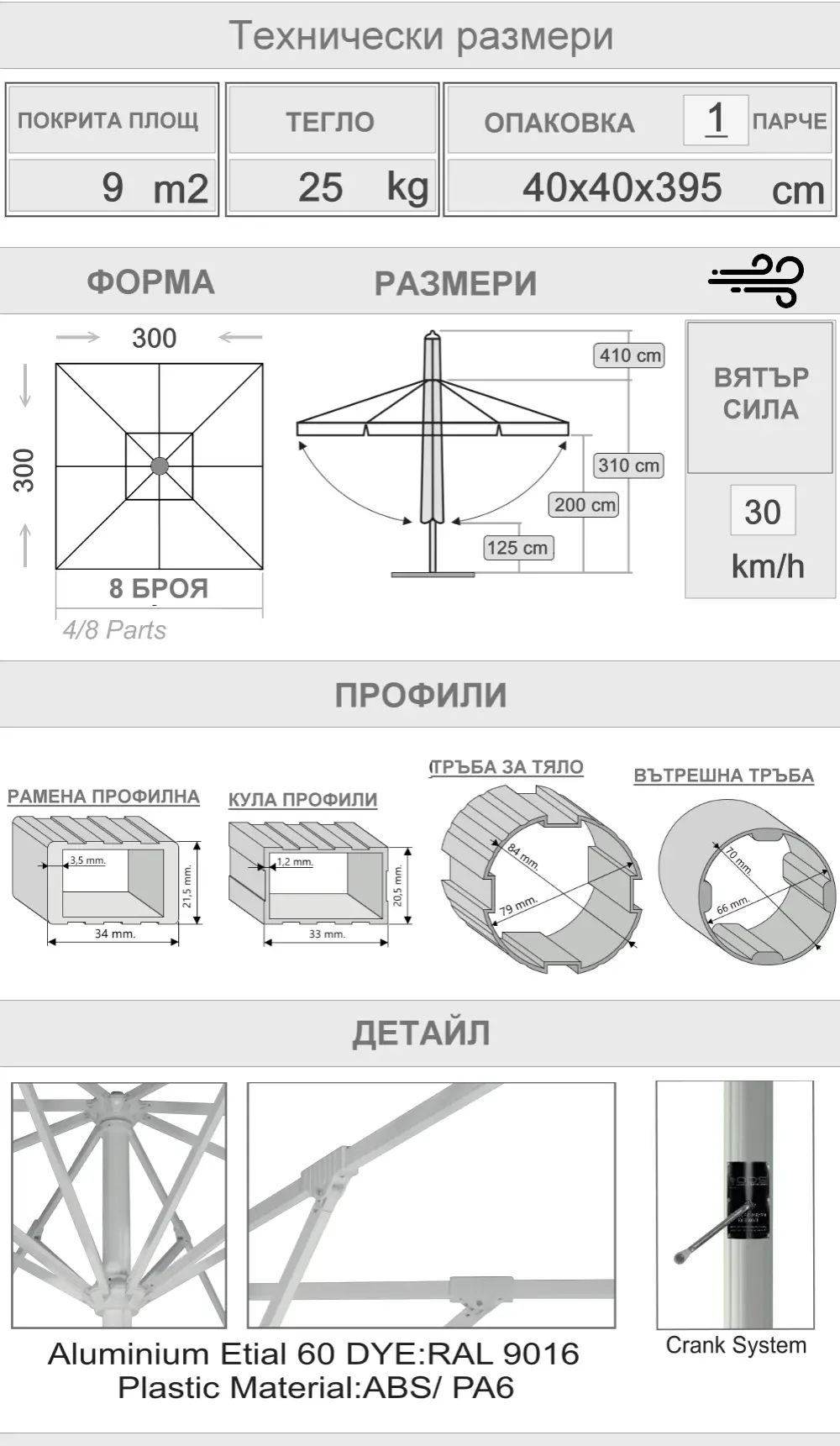 300x300 Размер на чадъра за кафене