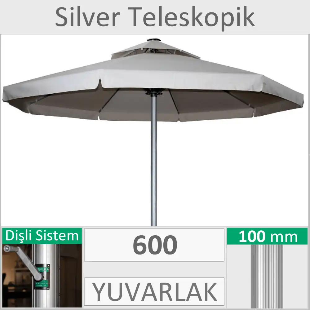 600 Silberner Teleskopschirm