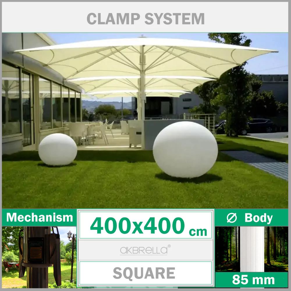 Terrassenschirm mit Manschetten