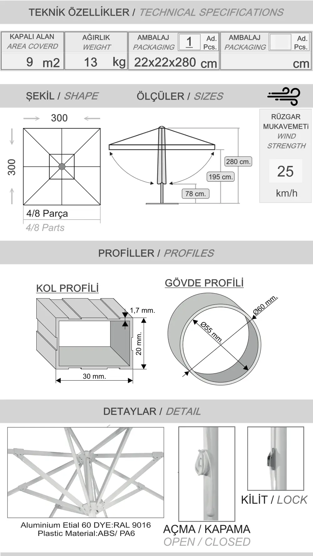 300x300 Maxi bond Sonnenschirm