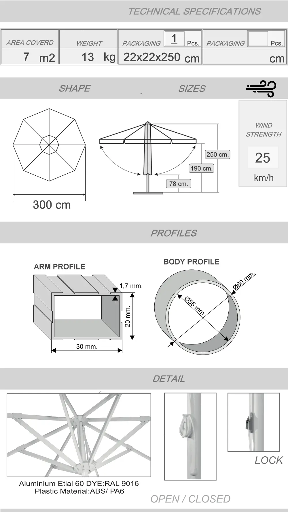 300 Maxi bond umbrellas