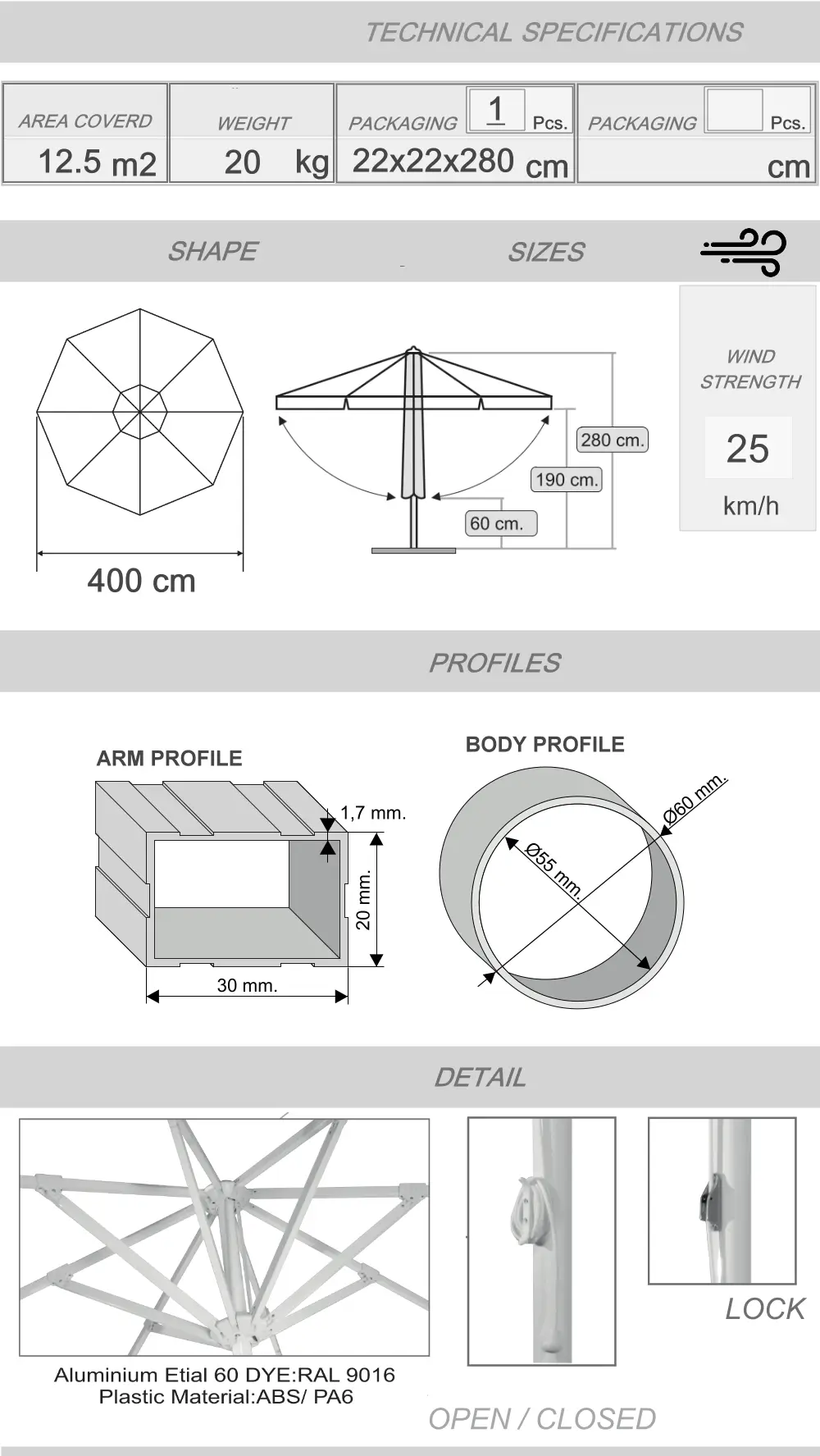 400 Maxi bond umbrellas