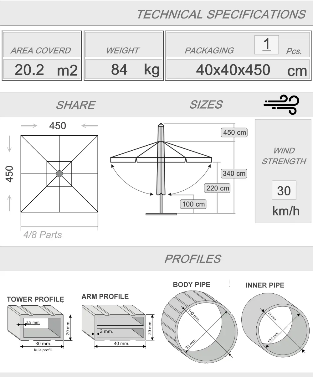 450x450 Silver telescopic umbrella