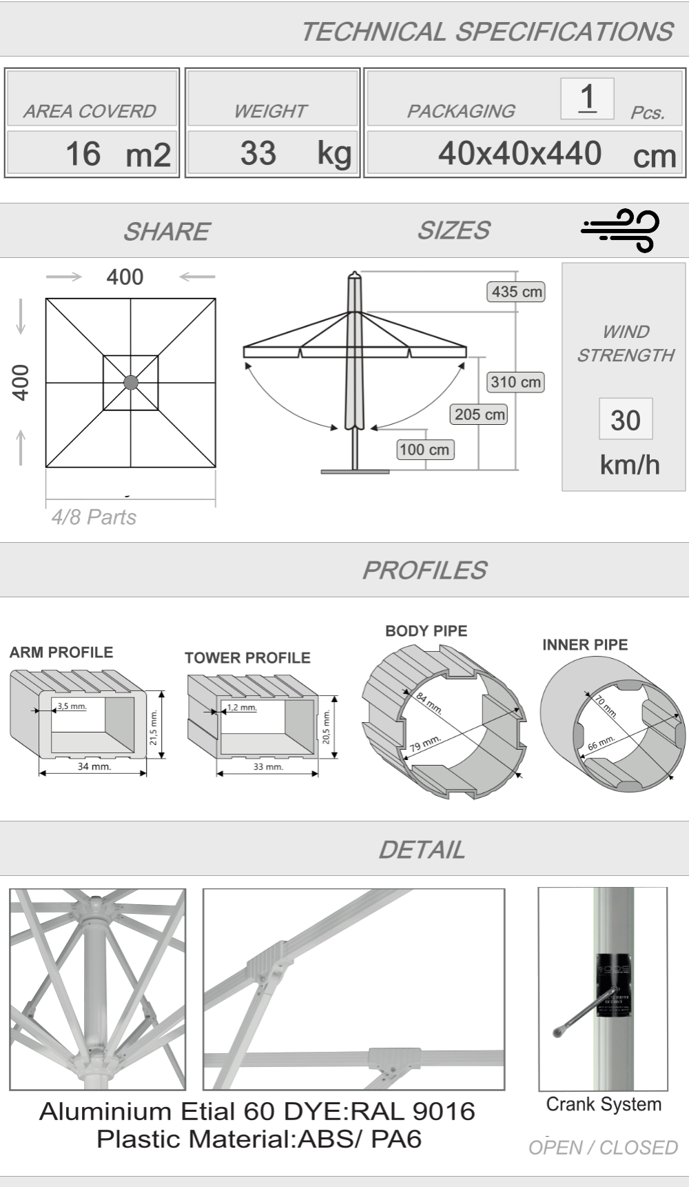 300x300 Size cafe umbrella