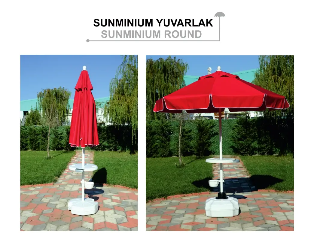 Sunminyum şemsiye yuvarlak