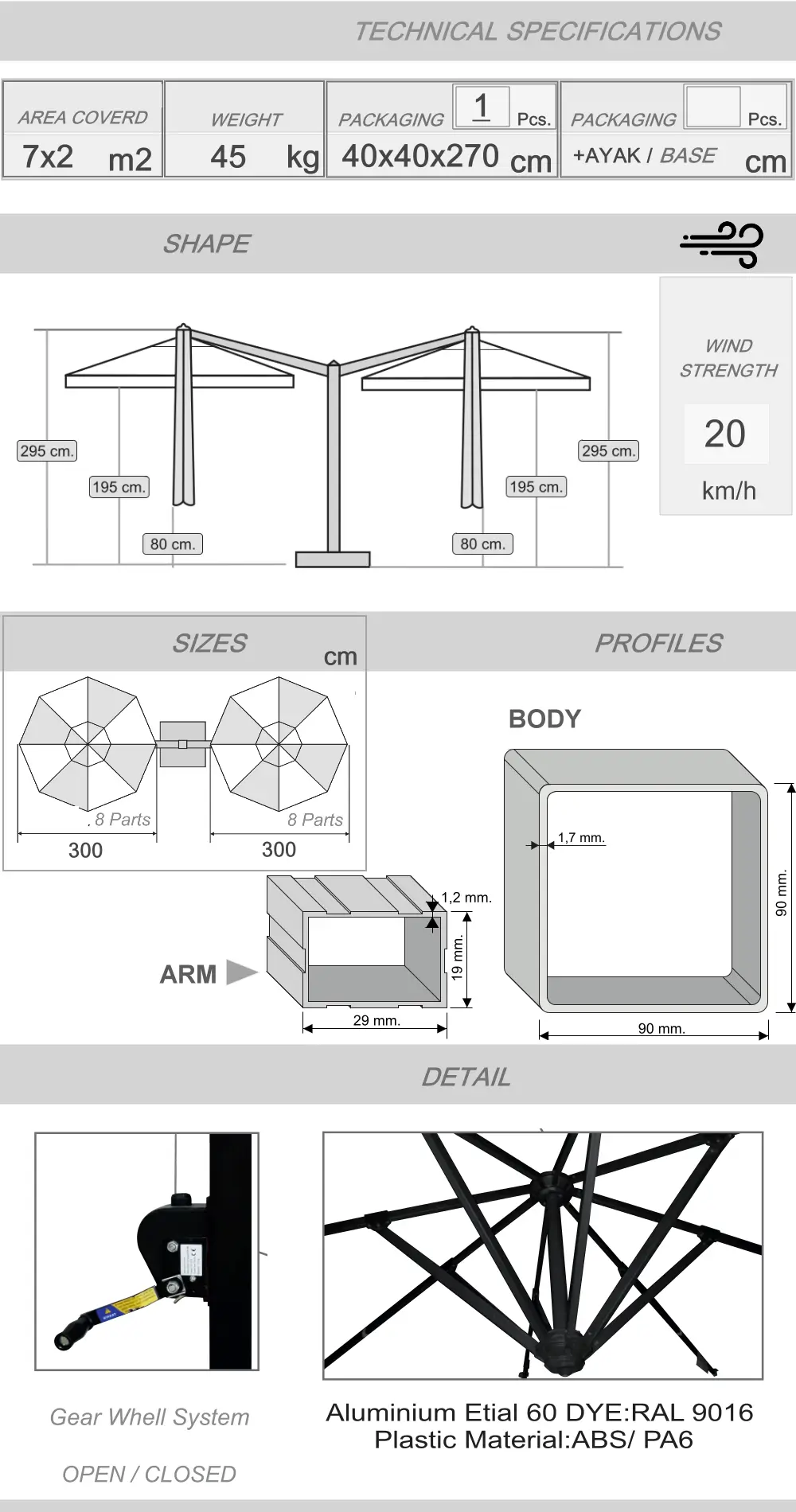 Double Garden Umbrella