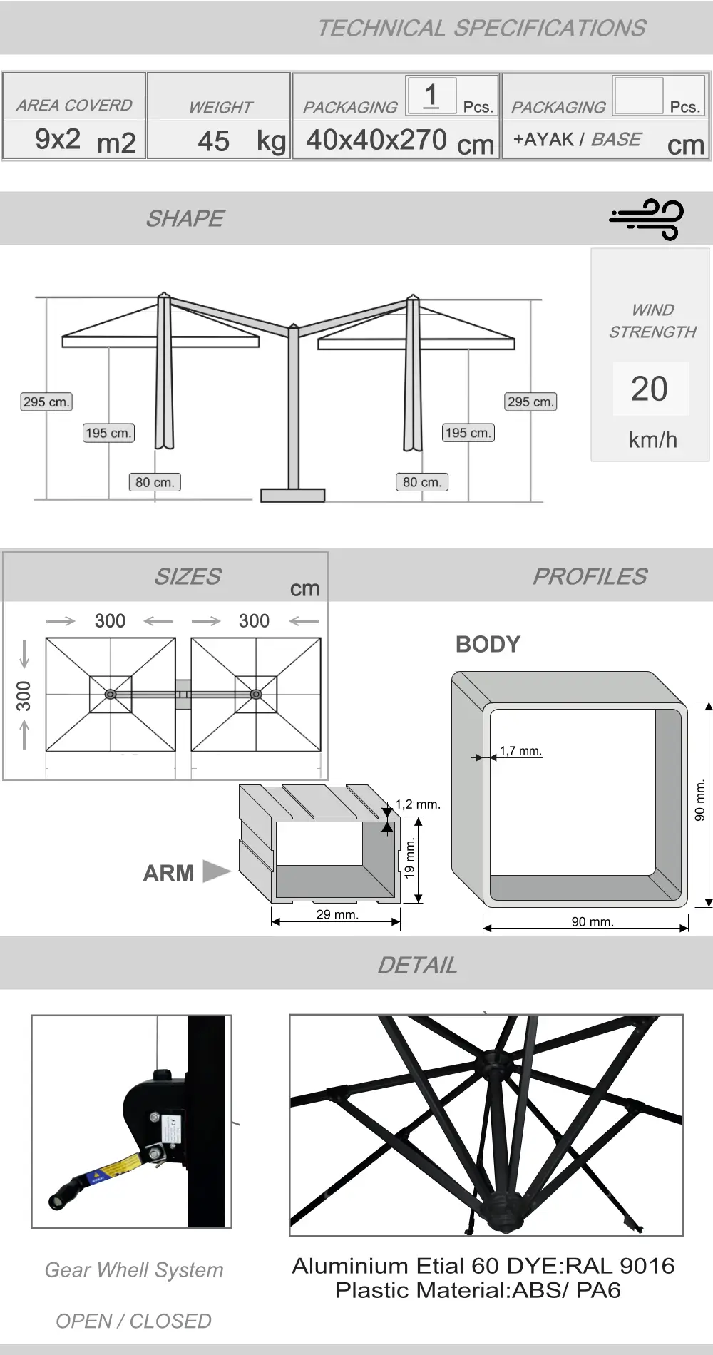 Double Garden Umbrella