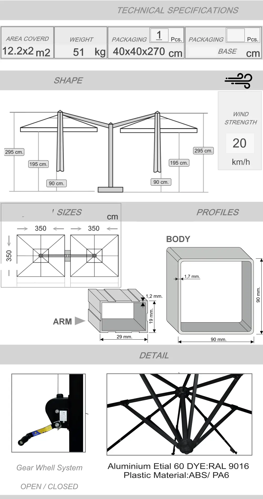 Double Garden Umbrella