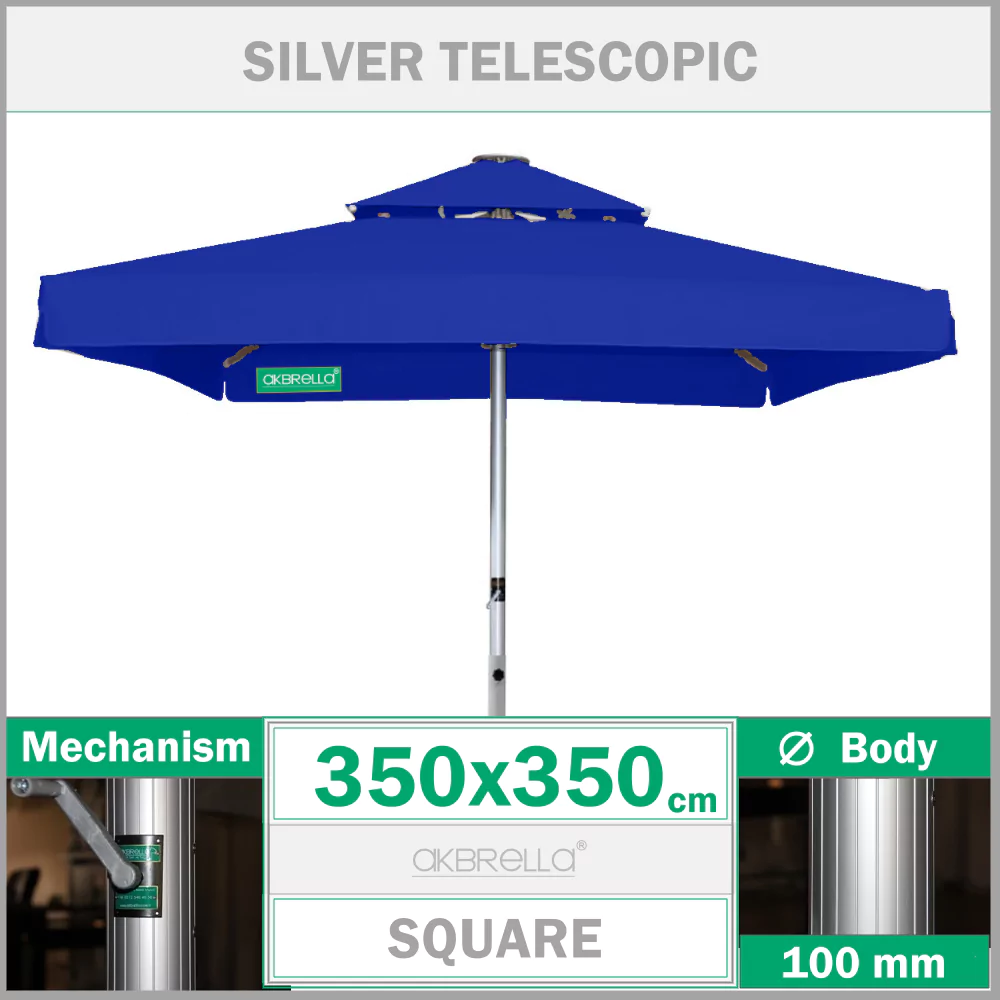 350x350 Silver teleskopik parapluie