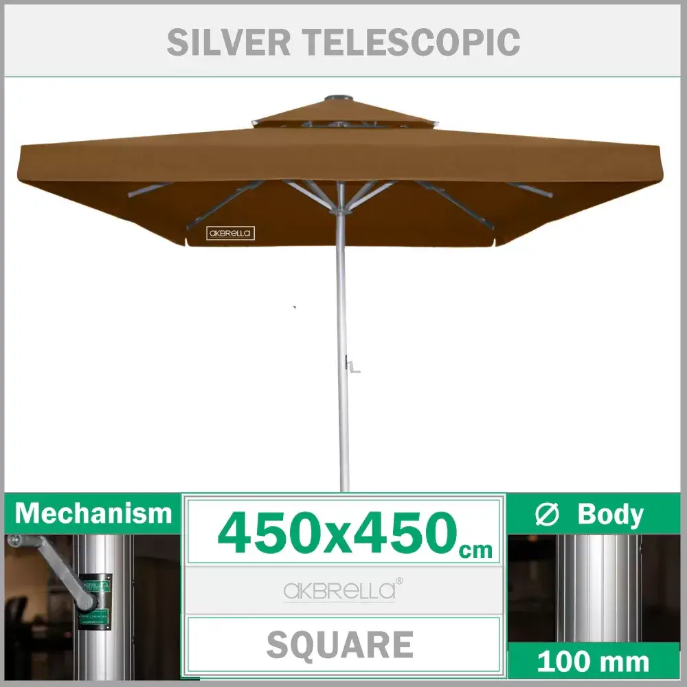 450x450 Silver teleskopik parapluie