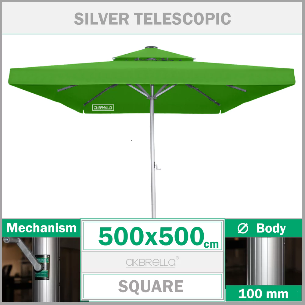 500x500 Silver teleskopik parapluie