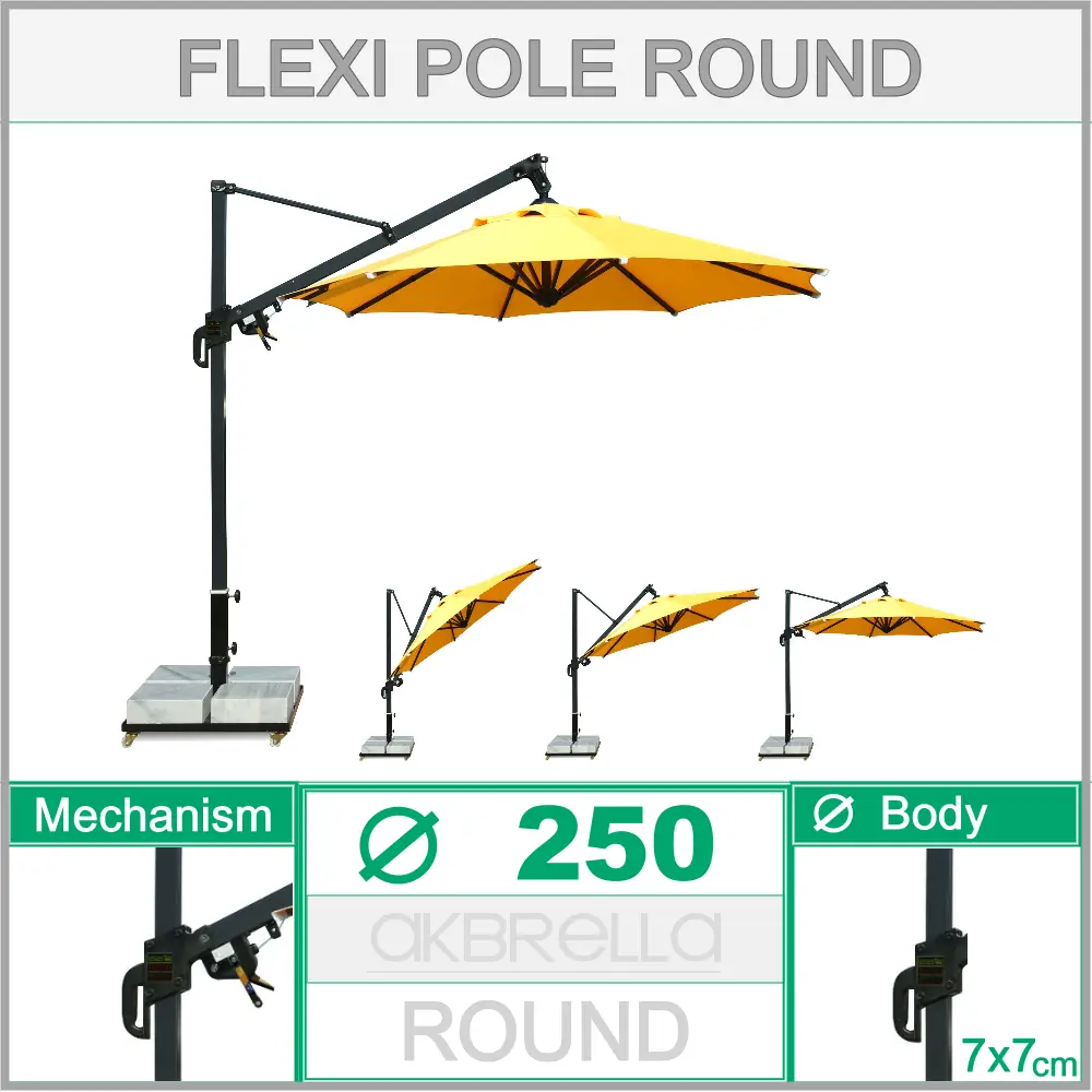 Parapluie latéral 250 cm Flexi Pole