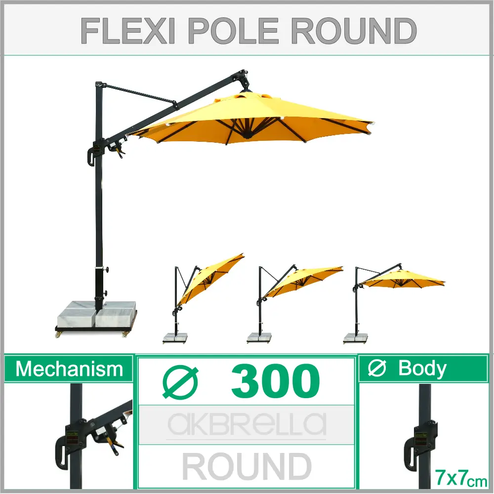 Parapluie latéral 300 cm Flexi Pole