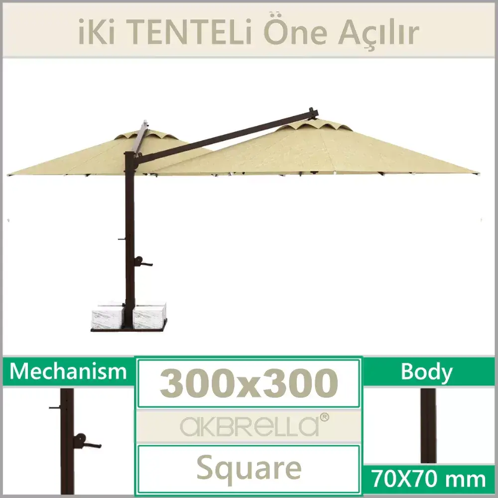 Parapluie latéral 300x300cm Sunpole Double