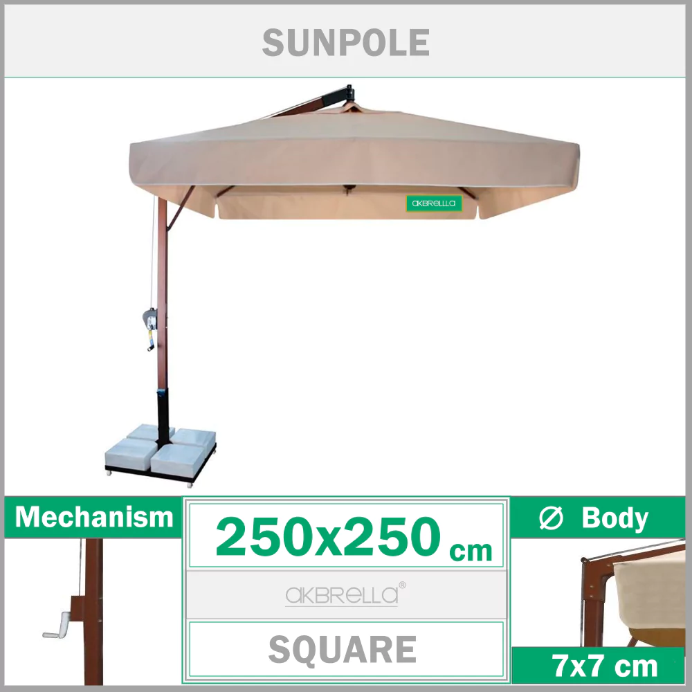 Parapluie latéral 250x250 cm Sunpole