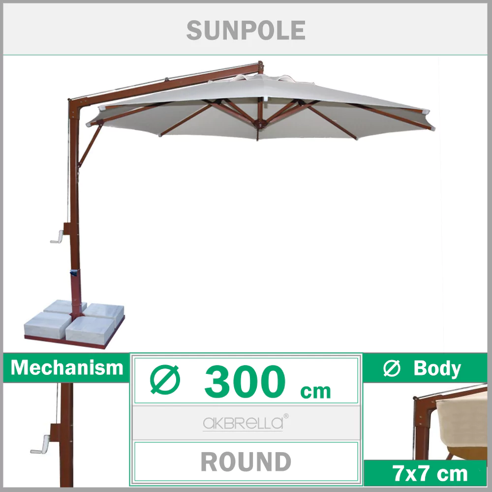 Parapluie latéral 300 cm Sunpole