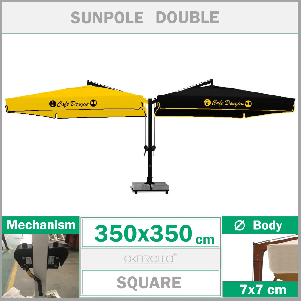 Parapluie latéral 350x350cm Sunpole Double