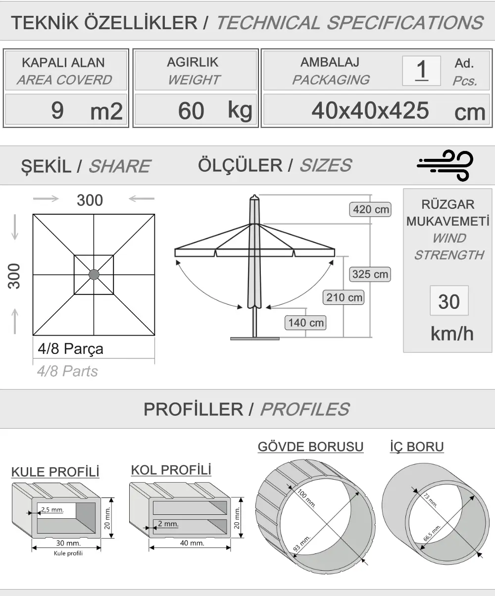 300x300 Silver teleskopik parapluie