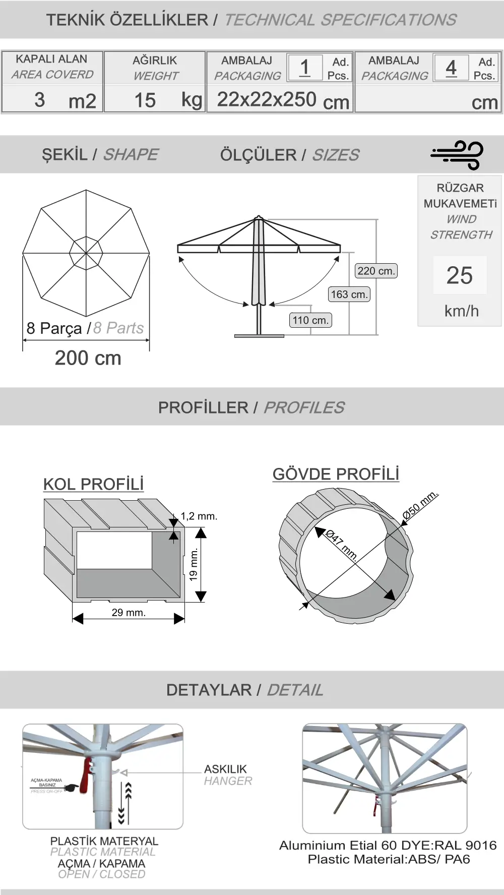 Parasol de piscine Sunminium