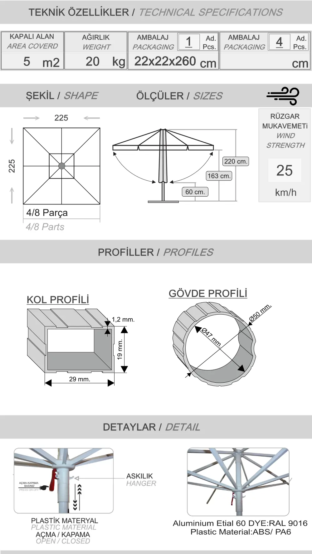 Parasol de piscine Sunminium