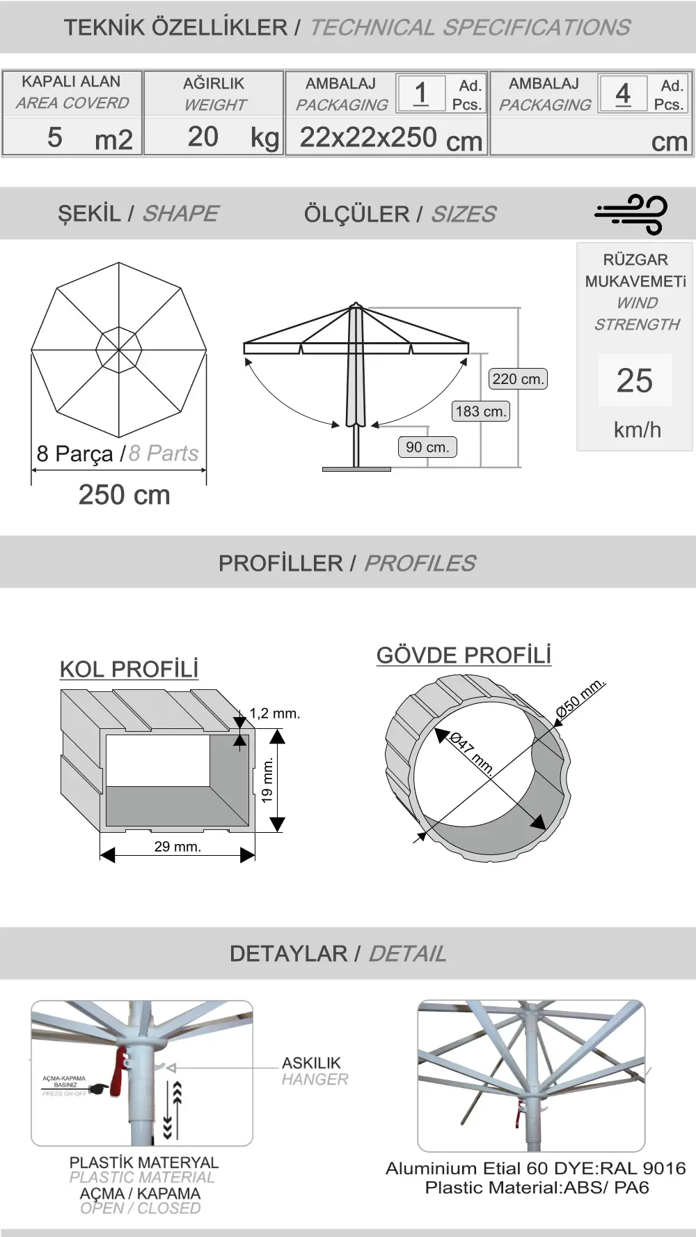 Parasol de piscine Sunminium