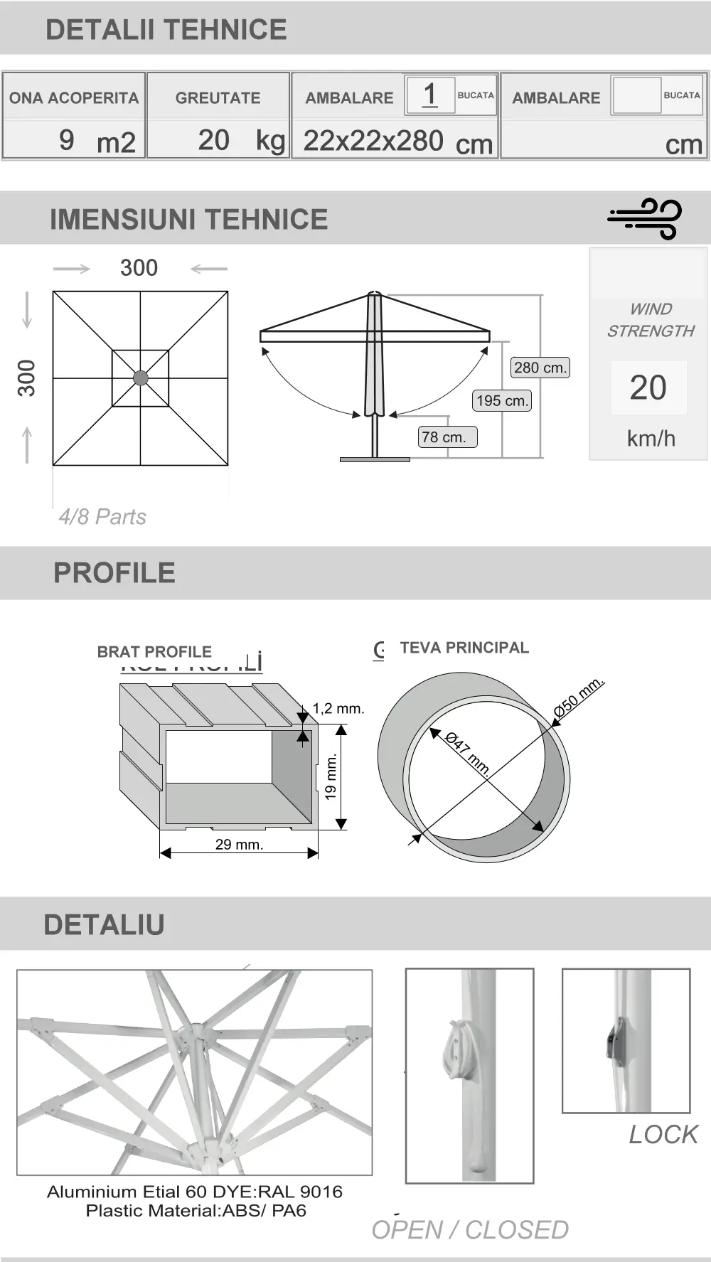 Bond dimensiunea umbrelei