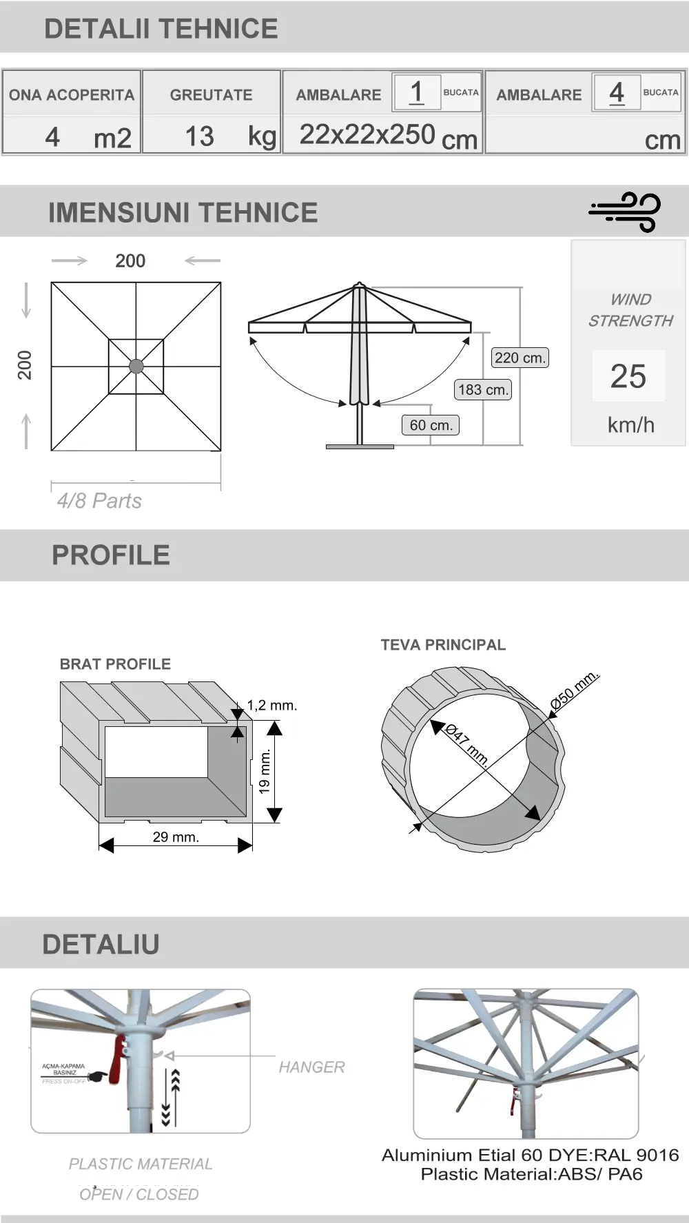 Umbrela de piscina Sunminium