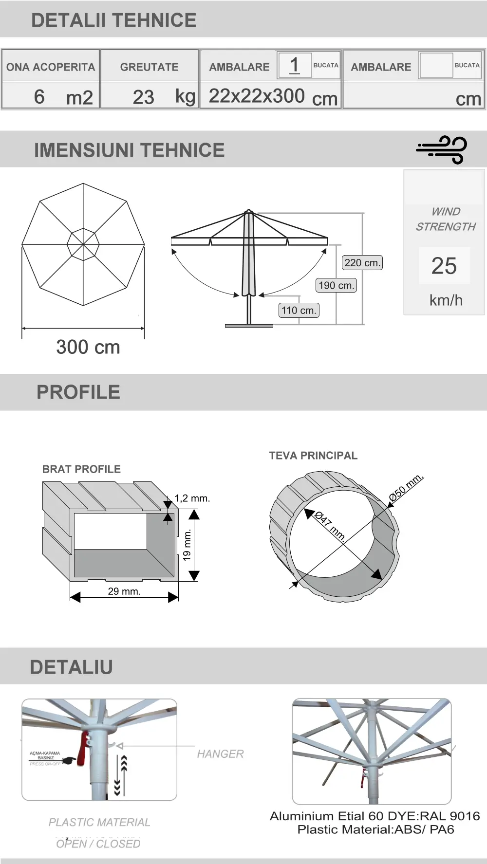 Umbrela de piscina Sunminium